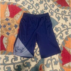 Under Armour Shorts Boys  Youth Large Navy Heat Gear Loose Activewear Basketball